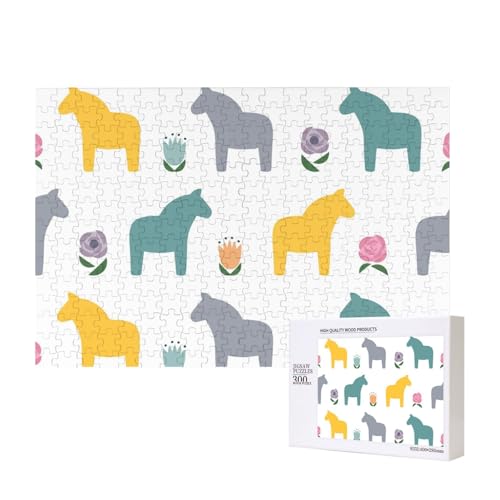 Cartoon Pferd und Blumenmuster,300 Teile Holzpuzzle Familienspiel Puzzles für Erwachsene Teenager Heimdekoration Cartoon Pferd und Blumenmuster,300 Teile Holzpuzzle Familienspiel Puzzles für Erwachsene Teenager Heimdekoration von EgoMed