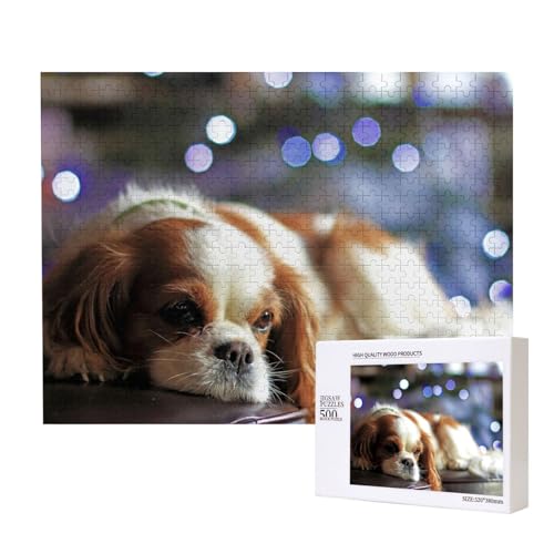 Cavalier King Charles Spaniel Kleiner Spaniel,500 Teile Holzpuzzle Familienspiel Puzzles für Erwachsene Teenager Heimdekoration Cavalier King Charles Spaniel Kleiner Spaniel,500 Teile Holzpuzzle Familienspiel Puzzles für Erwachsene Teenager Heimdekoration von EgoMed