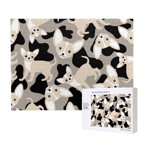 Chihuahua-Hund,500 Teile Holzpuzzle Familienspiel Puzzles für Erwachsene Teenager Heimdekoration Chihuahua-Hund,500 Teile Holzpuzzle Familienspiel Puzzles für Erwachsene Teenager Heimdekoration von EgoMed