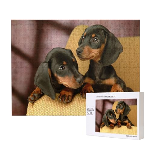 Dackelwelpen, Haustiere, Hunde, Kleiner Dackel,500 Teile Holzpuzzle Familienspiel Puzzles für Erwachsene Teenager Heimdekoration Dackelwelpen, Haustiere, Hunde, Kleiner Dackel,500 Teile Holzpuzzle Familienspiel Puzzles für Erwachsene Teenager Heimdekoration von EgoMed