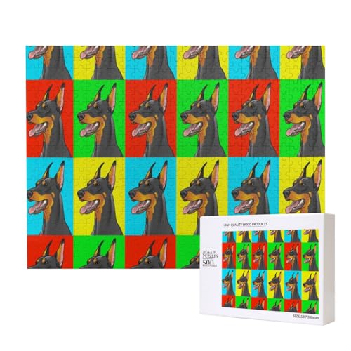 Dobermann-Pinscher-Hunde,500 Teile Holzpuzzle Familienspiel Puzzles für Erwachsene Teenager Heimdekoration Dobermann-Pinscher-Hunde,500 Teile Holzpuzzle Familienspiel Puzzles für Erwachsene Teenager Heimdekoration von EgoMed