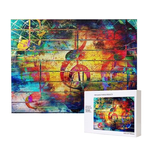 Drucken Musik Note Bunte Holz,500 Teile Holzpuzzle Familienspiel Puzzles für Erwachsene Teenager Heimdekoration Drucken Musik Note Bunte Holz,500 Teile Holzpuzzle Familienspiel Puzzles für Erwachsene Teenager Heimdekoration von EgoMed