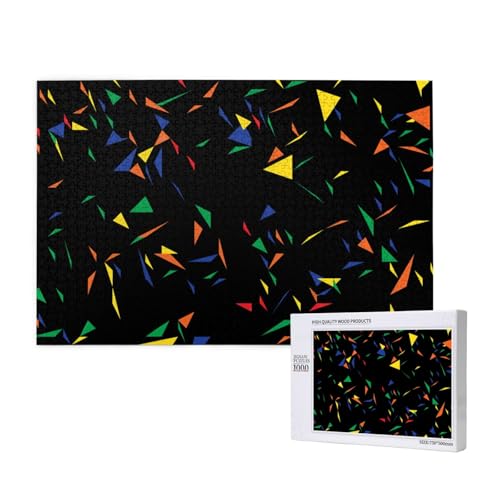 Drucken Sie Dreiecke abstrakte Konfetti,1000 Teile Holzpuzzle Familienspiel Puzzles für Erwachsene Teenager Heimdekoration Drucken Sie Dreiecke abstrakte Konfetti,1000 Teile Holzpuzzle Familienspiel Puzzles für Erwachsene Teenager Heimdekoration von EgoMed