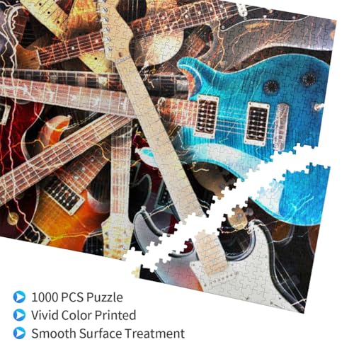E-Gitarren-Noten gedruckt,1000 Teile Holzpuzzle Familienspiel Puzzles für Erwachsene Teenager Heimdekoration von EgoMed
