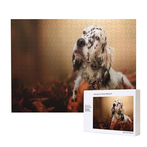 English Setter Herbst Haustiere Welpen Hunde Englisch,500 Teile Holzpuzzle Familienspiel Puzzles für Erwachsene Teenager Heimdekoration English Setter Herbst Haustiere Welpen Hunde Englisch,500 Teile Holzpuzzle Familienspiel Puzzles für Erwachsene Teenager Heimdekoration von EgoMed