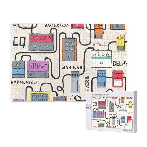 Farbige Gitarrenpedale,1000 Teile Holzpuzzle Familienspiel Puzzles für Erwachsene Teenager Heimdekoration Farbige Gitarrenpedale,1000 Teile Holzpuzzle Familienspiel Puzzles für Erwachsene Teenager Heimdekoration von EgoMed