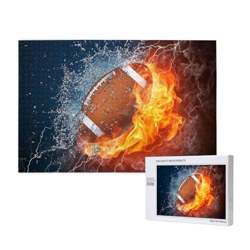 Feuer Fußball,1000 Teile Holzpuzzle Familienspiel Puzzles für Erwachsene Teenager Heimdekoration Feuer Fußball,1000 Teile Holzpuzzle Familienspiel Puzzles für Erwachsene Teenager Heimdekoration von EgoMed