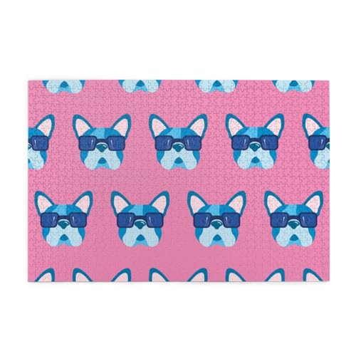Französische Bulldogge mit Brille,1000 Teile Holzpuzzle Familienspiel Puzzles für Erwachsene Teenager Heimdekoration Französische Bulldogge mit Brille,1000 Teile Holzpuzzle Familienspiel Puzzles für Erwachsene Teenager Heimdekoration von EgoMed