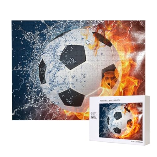 Fußball,500 Teile Holzpuzzle Familienspiel Puzzles für Erwachsene Teenager Heimdekoration von EgoMed