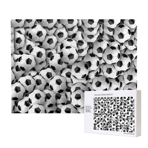 Fußball,500 Teile Holzpuzzle Familienspiel Puzzles für Erwachsene Teenager Heimdekoration von EgoMed