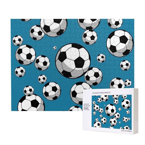 Fußball,500 Teile Holzpuzzle Familienspiel Puzzles für Erwachsene Teenager Heimdekoration von EgoMed