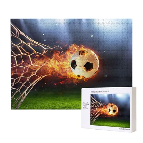 Fußball Bedruckt,500 Teile Holzpuzzle Familienspiel Puzzles für Erwachsene Teenager Heimdekoration von EgoMed