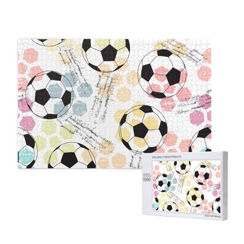 Fußball Fußball Aquarell,1000 Teile Holzpuzzle Familienspiel Puzzles für Erwachsene Teenager Heimdekoration Fußball Fußball Aquarell,1000 Teile Holzpuzzle Familienspiel Puzzles für Erwachsene Teenager Heimdekoration von EgoMed