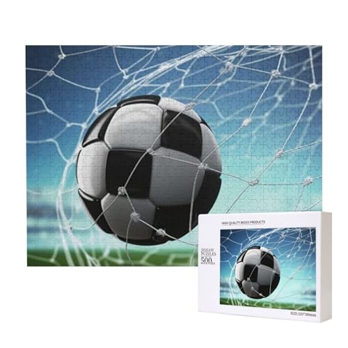 Fußball-Netzwerk-Druck,500 Teile Holzpuzzle Familienspiel Puzzles für Erwachsene Teenager Heimdekoration von EgoMed