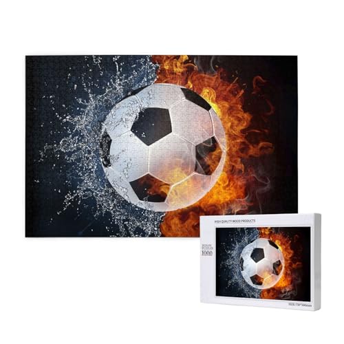 Fußball auf Feuerwasser,1000 Teile Holzpuzzle Familienspiel Puzzles für Erwachsene Teenager Heimdekoration Fußball auf Feuerwasser,1000 Teile Holzpuzzle Familienspiel Puzzles für Erwachsene Teenager Heimdekoration von EgoMed