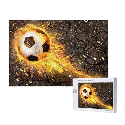 Fußball in brennenden Feuerflammen,1000 Teile Holzpuzzle Familienspiel Puzzles für Erwachsene Teenager Heimdekoration Fußball in brennenden Feuerflammen,1000 Teile Holzpuzzle Familienspiel Puzzles für Erwachsene Teenager Heimdekoration von EgoMed