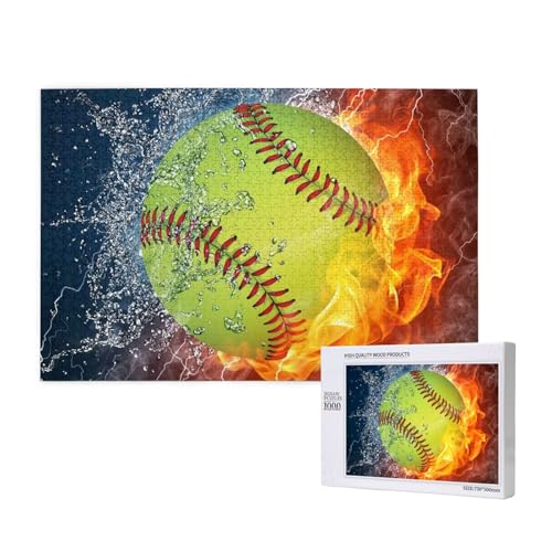 Gelber Softball,1000 Teile Holzpuzzle Familienspiel Puzzles für Erwachsene Teenager Heimdekoration Gelber Softball,1000 Teile Holzpuzzle Familienspiel Puzzles für Erwachsene Teenager Heimdekoration von EgoMed