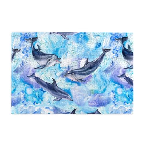 Gemälde Delfin,1000 Teile Holzpuzzle Familienspiel Puzzles für Erwachsene Teenager Heimdekoration Gemälde Delfin,1000 Teile Holzpuzzle Familienspiel Puzzles für Erwachsene Teenager Heimdekoration von EgoMed