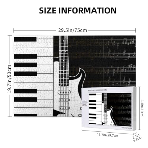 Gitarre und Notenzeilen,1000 Teile Holzpuzzle Familienspiel Puzzles für Erwachsene Teenager Heimdekoration Gitarre und Notenzeilen,1000 Teile Holzpuzzle Familienspiel Puzzles für Erwachsene Teenager Heimdekoration von EgoMed