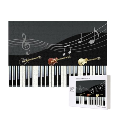Gitarren-Klavier-Muster-Druck,300 Teile Holzpuzzle Familienspiel Puzzles für Erwachsene Teenager Heimdekoration Gitarren-Klavier-Muster-Druck,300 Teile Holzpuzzle Familienspiel Puzzles für Erwachsene Teenager Heimdekoration von EgoMed