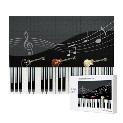 Gitarren-Klavier-Muster-Druck,500 Teile Holzpuzzle Familienspiel Puzzles für Erwachsene Teenager Heimdekoration Gitarren-Klavier-Muster-Druck,500 Teile Holzpuzzle Familienspiel Puzzles für Erwachsene Teenager Heimdekoration von EgoMed