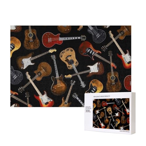 Gitarren Schwarz,300 Teile Holzpuzzle Familienspiel Puzzles für Erwachsene Teenager Heimdekoration Gitarren Schwarz,300 Teile Holzpuzzle Familienspiel Puzzles für Erwachsene Teenager Heimdekoration von EgoMed