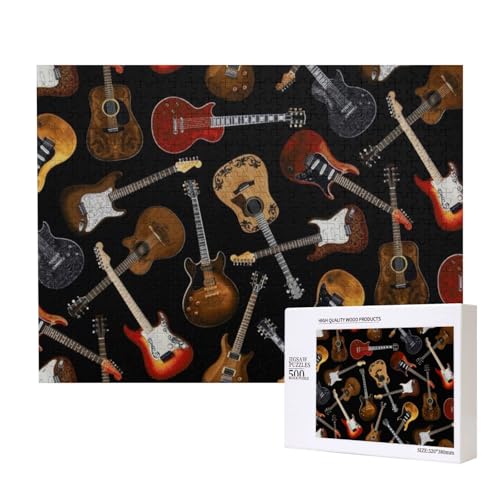 Gitarren Schwarz,500 Teile Holzpuzzle Familienspiel Puzzles für Erwachsene Teenager Heimdekoration Gitarren Schwarz,500 Teile Holzpuzzle Familienspiel Puzzles für Erwachsene Teenager Heimdekoration von EgoMed