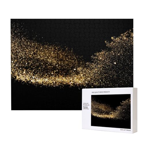 Gold-Schwarz-Sand-Druck,500 Teile Holzpuzzle Familienspiel Puzzles für Erwachsene Teenager Heimdekoration Gold-Schwarz-Sand-Druck,500 Teile Holzpuzzle Familienspiel Puzzles für Erwachsene Teenager Heimdekoration von EgoMed