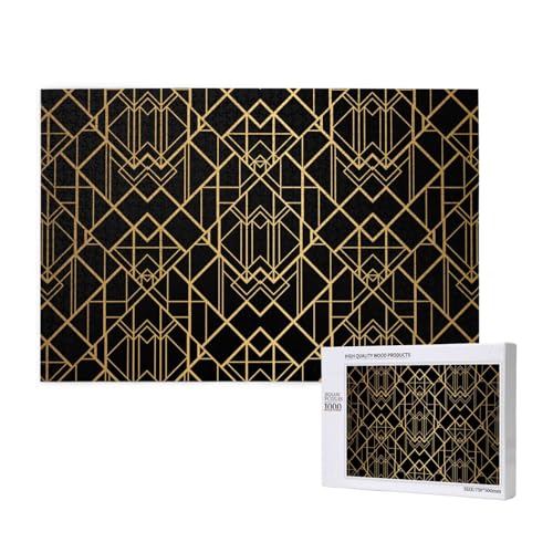 Gold und Schwarz,1000 Teile Holzpuzzle Familienspiel Puzzles für Erwachsene Teenager Heimdekoration Gold und Schwarz,1000 Teile Holzpuzzle Familienspiel Puzzles für Erwachsene Teenager Heimdekoration von EgoMed