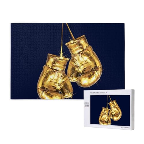 Goldene Boxhandschuhe,1000 Teile Holzpuzzle Familienspiel Puzzles für Erwachsene Teenager Heimdekoration Goldene Boxhandschuhe,1000 Teile Holzpuzzle Familienspiel Puzzles für Erwachsene Teenager Heimdekoration von EgoMed