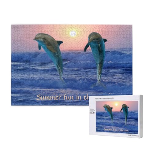 Großer Tümmler bei Sonnenaufgang,1000 Teile Holzpuzzle Familienspiel Puzzles für Erwachsene Teenager Heimdekoration Großer Tümmler bei Sonnenaufgang,1000 Teile Holzpuzzle Familienspiel Puzzles für Erwachsene Teenager Heimdekoration von EgoMed