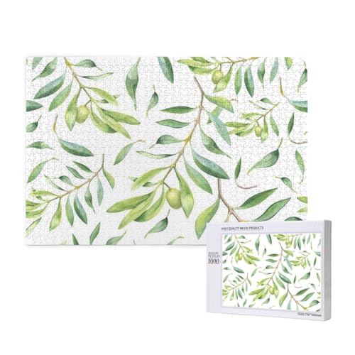 Grünes Blatt Künstlerischer Olivenbaumdruck,1000 Teile Holzpuzzle Familienspiel Puzzles für Erwachsene Teenager Heimdekoration Grünes Blatt Künstlerischer Olivenbaumdruck,1000 Teile Holzpuzzle Familienspiel Puzzles für Erwachsene Teenager Heimdekoration von EgoMed