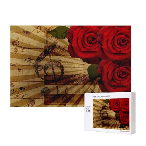 Grunge Rose Vintage Musik,300 Teile Holzpuzzle Familienspiel Puzzles für Erwachsene Teenager Heimdekoration Grunge Rose Vintage Musik,300 Teile Holzpuzzle Familienspiel Puzzles für Erwachsene Teenager Heimdekoration von EgoMed