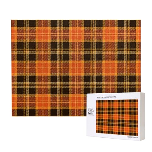 Halloween Tartan Plaid,500 Teile Holzpuzzle Familienspiel Puzzles für Erwachsene Teenager Heimdekoration Halloween Tartan Plaid,500 Teile Holzpuzzle Familienspiel Puzzles für Erwachsene Teenager Heimdekoration von EgoMed