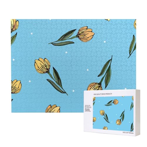 Handgezeichnete gelbe Tulpen,500 Teile Holzpuzzle Familienspiel Puzzles für Erwachsene Teenager Heimdekoration Handgezeichnete gelbe Tulpen,500 Teile Holzpuzzle Familienspiel Puzzles für Erwachsene Teenager Heimdekoration von EgoMed