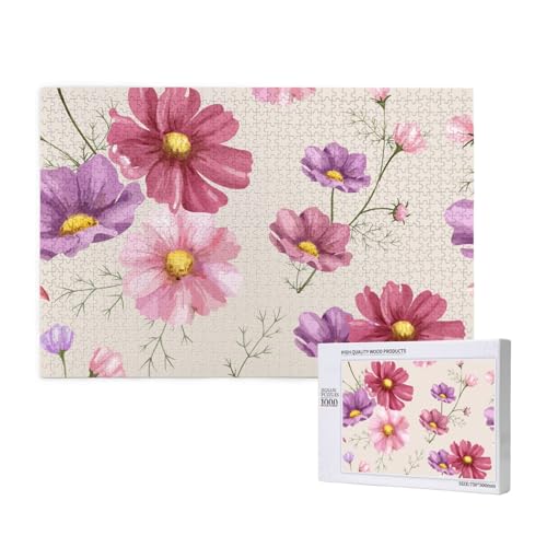 Handgezeichnetes Kosmosblumenmuster,1000 Teile Holzpuzzle Familienspiel Puzzles für Erwachsene Teenager Heimdekoration Handgezeichnetes Kosmosblumenmuster,1000 Teile Holzpuzzle Familienspiel Puzzles für Erwachsene Teenager Heimdekoration von EgoMed