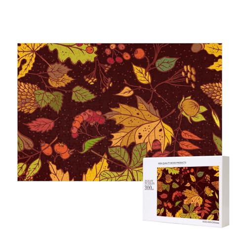 Herbst Herbst Blätter Eichel Beeren gedruckt,300 Teile Holzpuzzle Familienspiel Puzzles für Erwachsene Teenager Heimdekoration Herbst Herbst Blätter Eichel Beeren gedruckt,300 Teile Holzpuzzle Familienspiel Puzzles für Erwachsene Teenager Heimdekoration von EgoMed