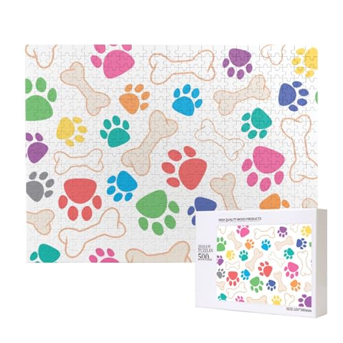 Hundepfote und Knochen,500 Teile Holzpuzzle Familienspiel Puzzles für Erwachsene Teenager Heimdekoration Hundepfote und Knochen,500 Teile Holzpuzzle Familienspiel Puzzles für Erwachsene Teenager Heimdekoration von EgoMed