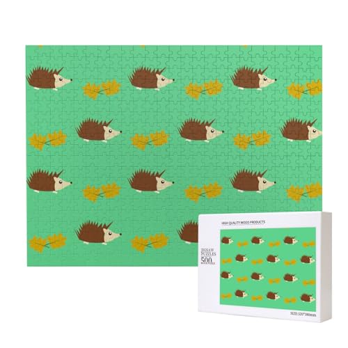 Igel & Blätter,500 Teile Holzpuzzle Familienspiel Puzzles für Erwachsene Teenager Heimdekoration Igel & Blätter,500 Teile Holzpuzzle Familienspiel Puzzles für Erwachsene Teenager Heimdekoration von EgoMed