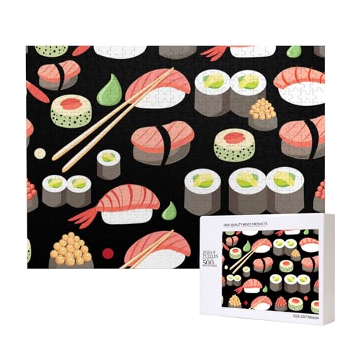 Japanische Sushi-Küche,500 Teile Holzpuzzle Familienspiel Puzzles für Erwachsene Teenager Heimdekoration von EgoMed