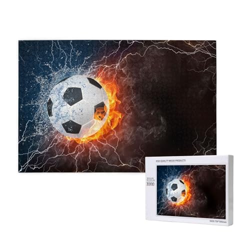 Kaltes Wasser Feuer Fußball,1000 Teile Holzpuzzle Familienspiel Puzzles für Erwachsene Teenager Heimdekoration Kaltes Wasser Feuer Fußball,1000 Teile Holzpuzzle Familienspiel Puzzles für Erwachsene Teenager Heimdekoration von EgoMed