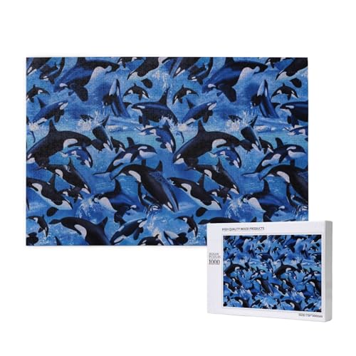 Killerwale Orcas Meer,1000 Teile Holzpuzzle Familienspiel Puzzles für Erwachsene Teenager Heimdekoration Killerwale Orcas Meer,1000 Teile Holzpuzzle Familienspiel Puzzles für Erwachsene Teenager Heimdekoration von EgoMed