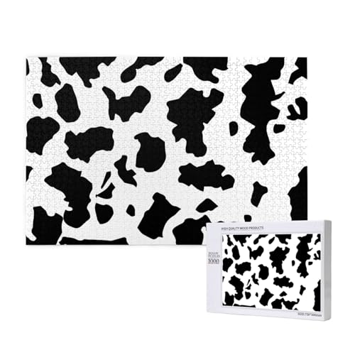 Kuhdruck Schwarz & Weiß,1000 Teile Holzpuzzle Familienspiel Puzzles für Erwachsene Teenager Heimdekoration Kuhdruck Schwarz & Weiß,1000 Teile Holzpuzzle Familienspiel Puzzles für Erwachsene Teenager Heimdekoration von EgoMed