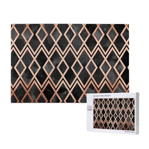 Kupfer und Schwarze Geo-Diamanten,1000 Teile Holzpuzzle Familienspiel Puzzles für Erwachsene Teenager Heimdekoration Kupfer und Schwarze Geo-Diamanten,1000 Teile Holzpuzzle Familienspiel Puzzles für Erwachsene Teenager Heimdekoration von EgoMed