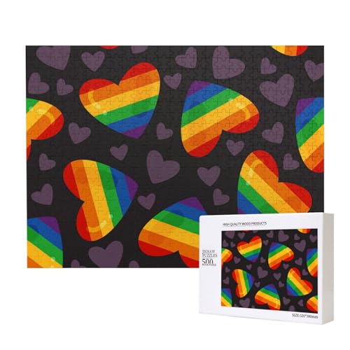 LGBT Pride Gay Regenbogen Herz,500 Teile Holzpuzzle Familienspiel Puzzles für Erwachsene Teenager Heimdekoration LGBT Pride Gay Regenbogen Herz,500 Teile Holzpuzzle Familienspiel Puzzles für Erwachsene Teenager Heimdekoration von EgoMed