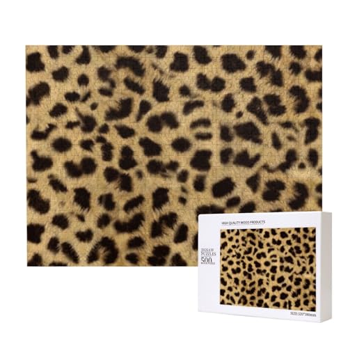 Leoparden-Tierdruck,500 Teile Holzpuzzle Familienspiel Puzzles für Erwachsene Teenager Heimdekoration Leoparden-Tierdruck,500 Teile Holzpuzzle Familienspiel Puzzles für Erwachsene Teenager Heimdekoration von EgoMed