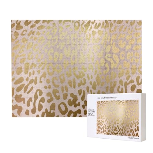 Leoparden-Tierhaut aus metallischem Stahl in Rosa und Roségold,500 Teile Holzpuzzle Familienspiel Puzzles für Erwachsene Teenager Heimdekoration Leoparden-Tierhaut aus metallischem Stahl in Rosa und Roségold,500 Teile Holzpuzzle Familienspiel Puzzles für Erwachsene Teenager Heimdekoration von EgoMed