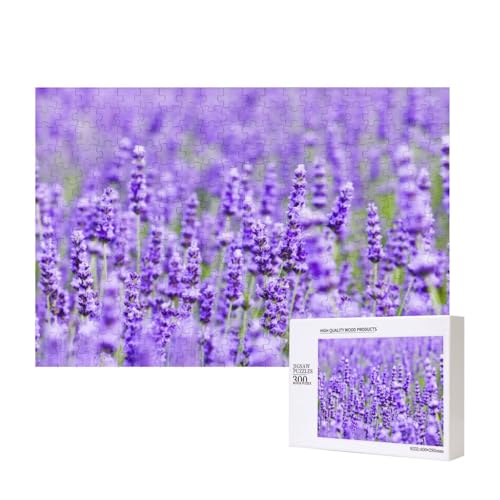 Lila Lavendel Bedruckt,300 Teile Holzpuzzle Familienspiel Puzzles für Erwachsene Teenager Heimdekoration von EgoMed