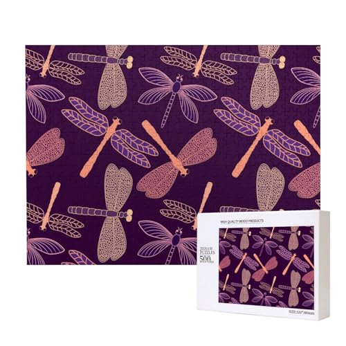 Lila Libelle,500 Teile Holzpuzzle Familienspiel Puzzles für Erwachsene Teenager Heimdekoration Lila Libelle,500 Teile Holzpuzzle Familienspiel Puzzles für Erwachsene Teenager Heimdekoration von EgoMed