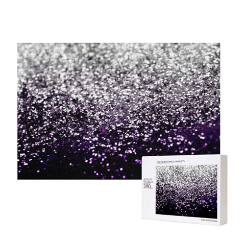 Lila Schwarz Silber Glitzer,300 Teile Holzpuzzle Familienspiel Puzzles für Erwachsene Teenager Heimdekoration von EgoMed